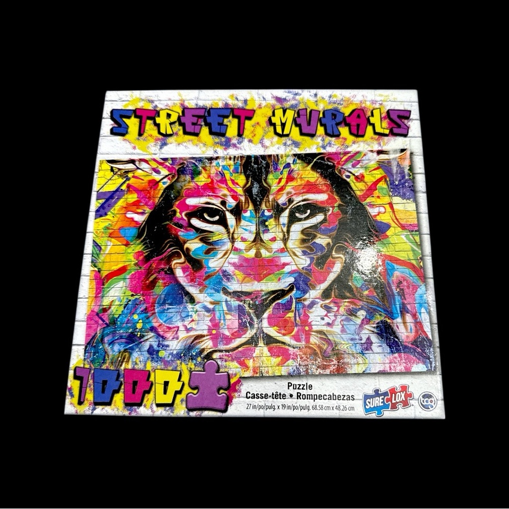 Psychedelic Cat Puzzle Vibrant Colors Graffiti Style 1000 pieces